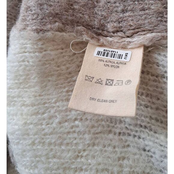 Moth anthropologie womens small LONG tan yellow cardigan sweater alpaca - Picture 7 of 8